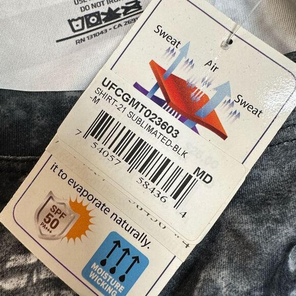 NWT UFC Men’s Black White Graphic Short Sleeve Tee Shirt - Size Medium - Picture 3 of 5